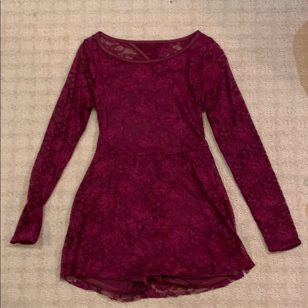 Maroon Lace Leotard